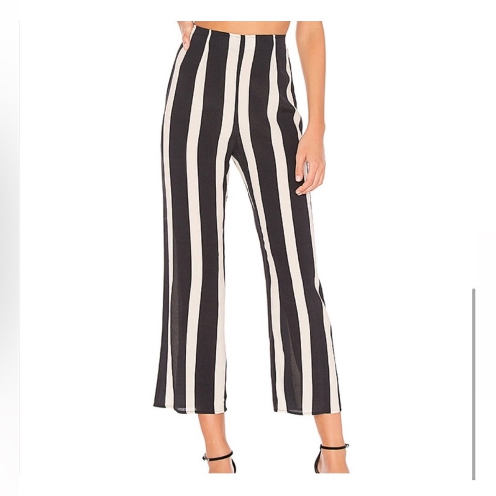 Flynn Skye Black & White Stripes Pants, Size M